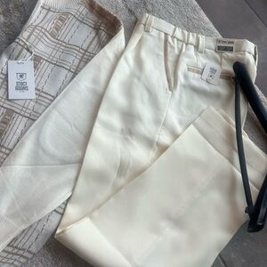 Stacy Adams Men's Cream Dress Sweater & Pants set sz L 36 pants